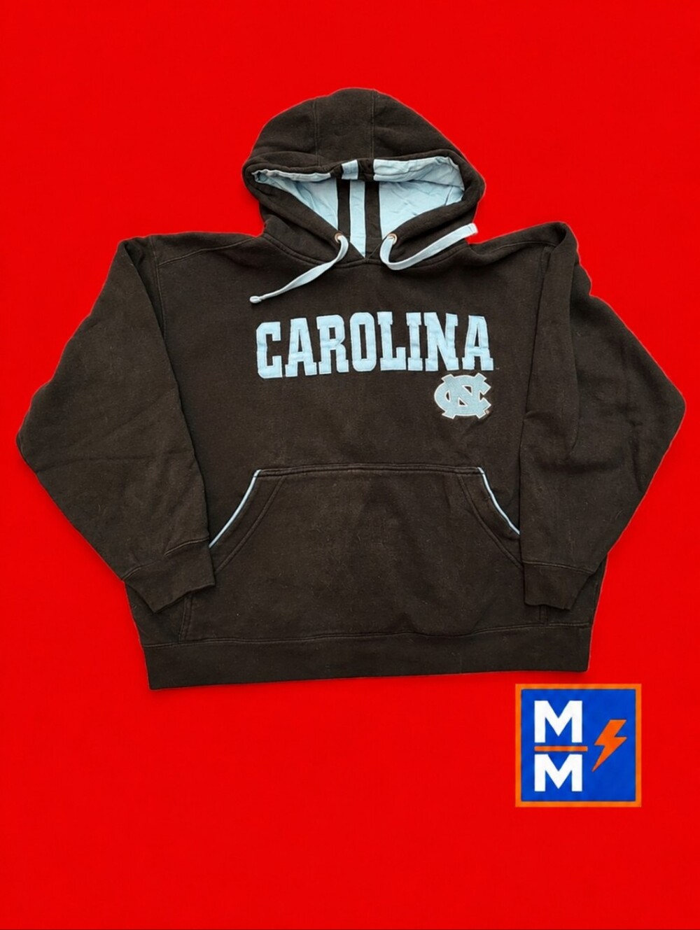 UNC Tar Heels Hoodie 2XL Carolina Blue Black Pullover Hooded Sweatshirt NCAA